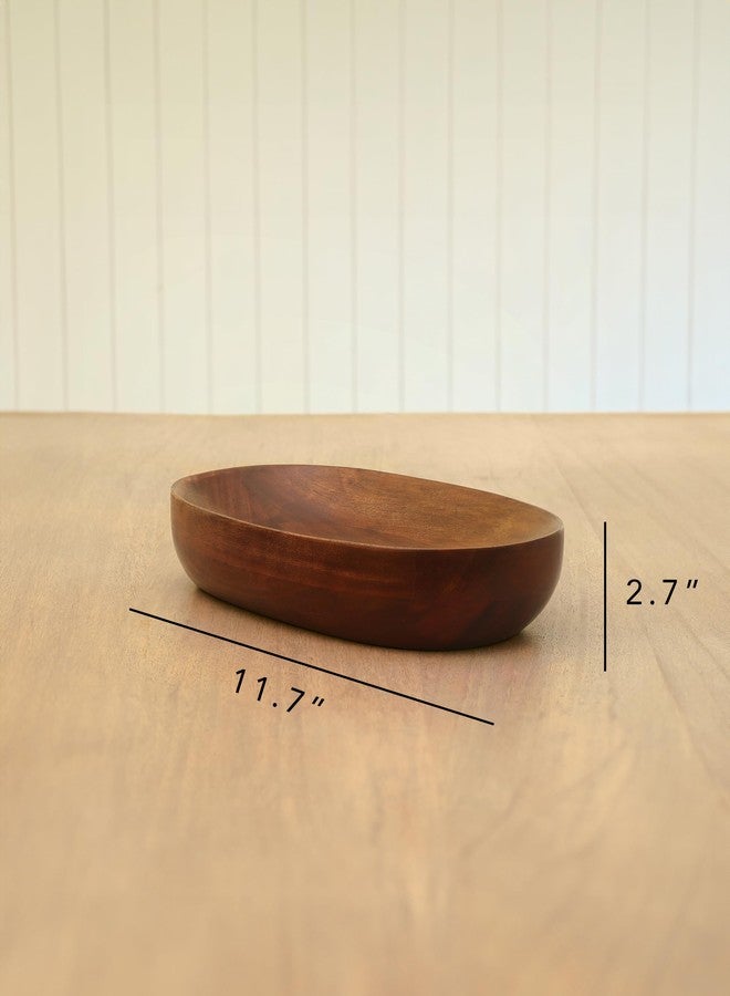 EllementryBrawny Oval Platter| Elegant Serving Platter with Wooden Board for Home & Dining | Stylish Serveware for Snacks, Appetizers, Fruits, and Desserts - Image 3